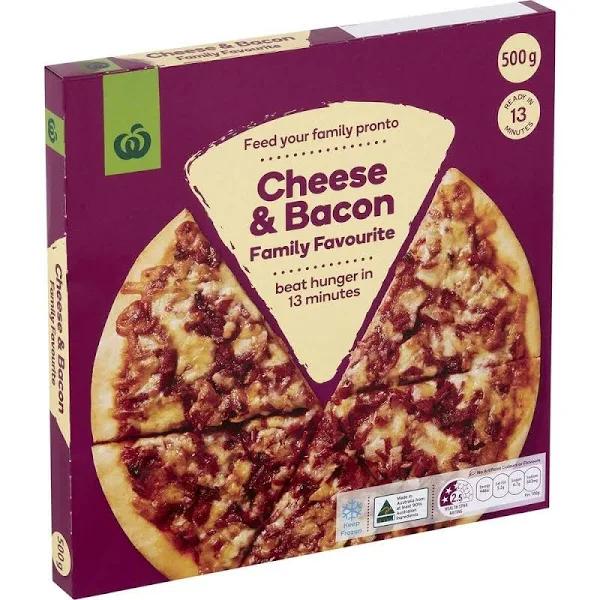 Woolworths Cheese & Bacon Pizza 500g