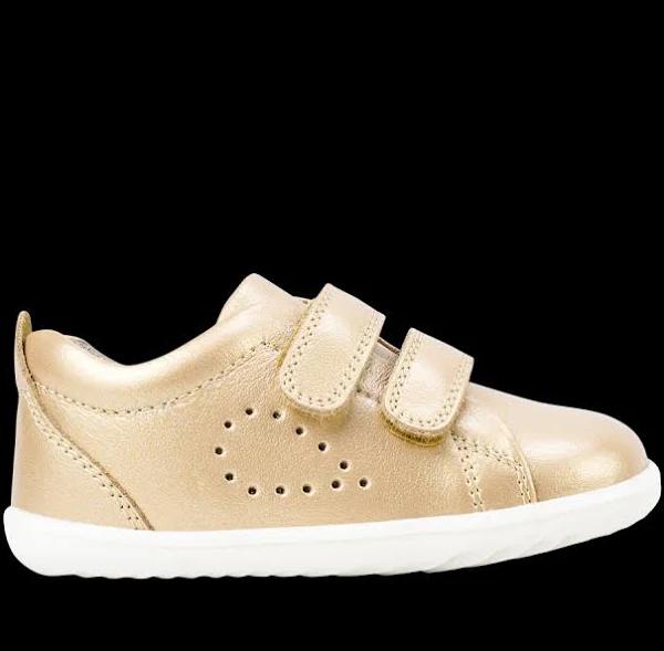 Bobux Grass Court Pre Gold Leather Flat Shoes Gold Gold Girls Shoes Kids Shoes