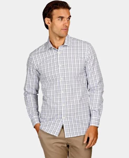 Textured Check Slim Fit Dress Shirt 42