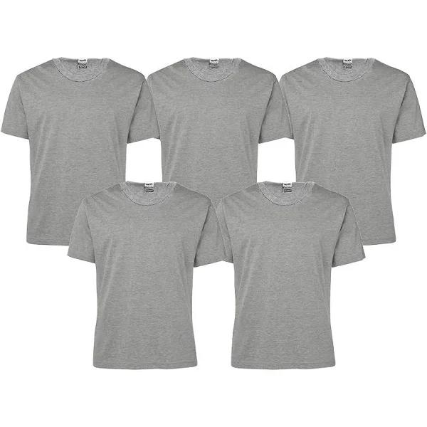 Bonds 5 Pack Crew Neck Raglan Blank Plain Basic Mens Grey T-Shirt Tee Top - 4XL - 26 - AfterPay & zipPay Available