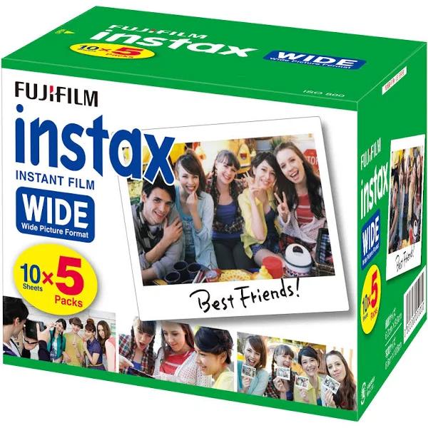 Fujifilm Film For Wide Instant Camera, 50 Sheets, Instax Wide K R 5