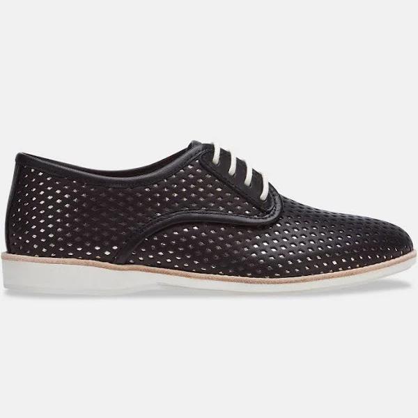 Rollie Derby Punch Overlay Black Rose Gold Womens Shoes Flats Shoes