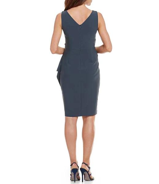 Alex Evenings Side Ruched Cocktail Dress Navy