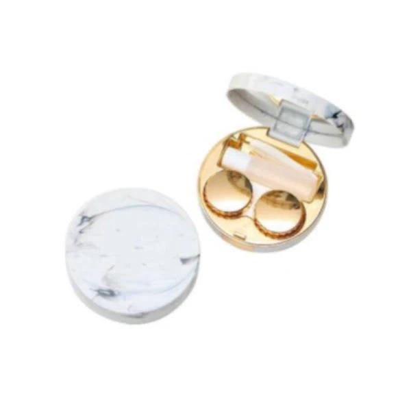 Marble Design Contact Lens Storage Case with Mirror