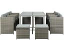 Gardeon Outdoor Dining Set 11 Piece Wicker Table Chairs Setting - Grey