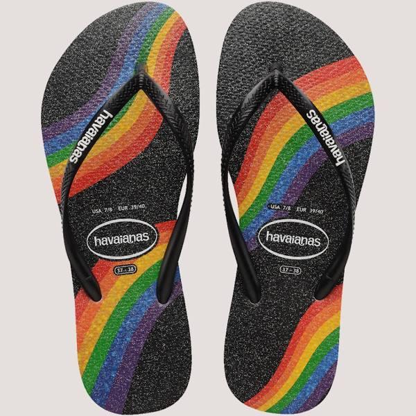 Havaianas Unisex Slim Thongs Pride Black Size 41/42