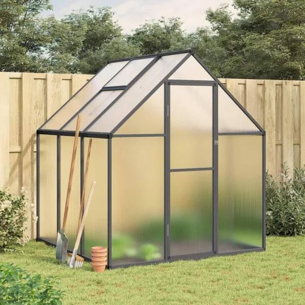 Greenhouse with Base Frame Anthracite 169x169x195 cm Aluminium vidaXL