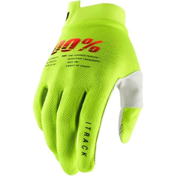 100% iTrack Gloves - Fluo Yellow - Medium