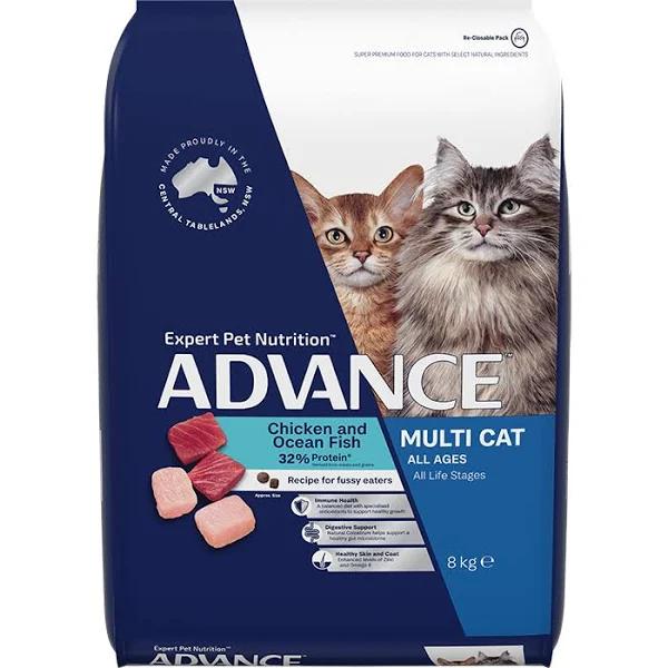 Advance Cat Chicken & Ocean Fish Adult Cat Food Size 8kg