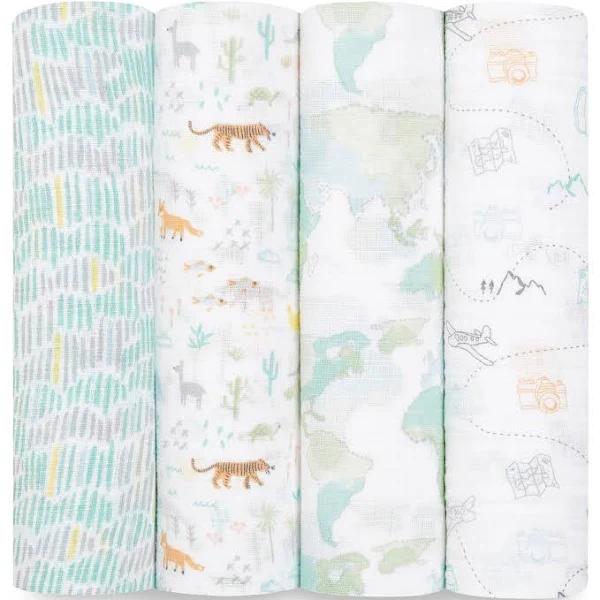 Aden + Anais Voyager Essentials Classic 4-Pack Swaddles