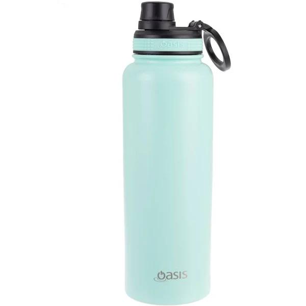 Oasis Stainless Steel Double Wall Insulated Challenger Sports Bottle with Screw Cap 1.1L Mint