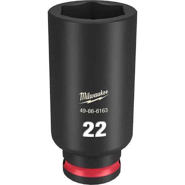 Milwaukee 49666163 22mm 3/8" Drive Shockwave Metric Deep 6 Point Impact Socket