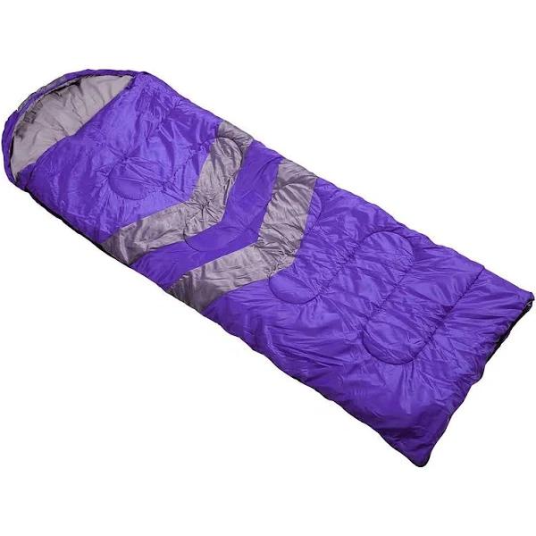 Mountview Single Purple Sleeping Bag Outdoor Camping Hiking Thermal -10°C Tent