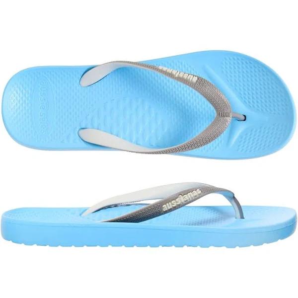 Aussianas 2.5cm Arch Support Thongs - Aussie Soles AU Sky/Grey / 8/9 - 41/42 W