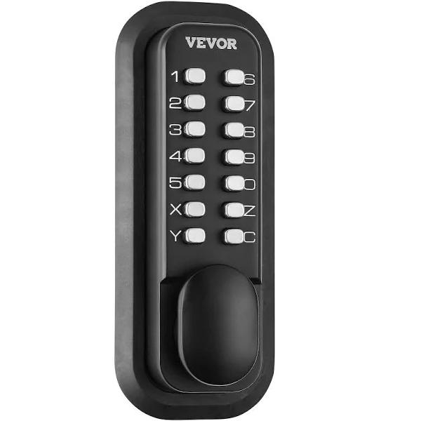 VEVOR Mechanical Keyless Entry Door Lock, 14 Digit Keypad, Water-proof Zinc Alloy, Outdoor Gate Door Locks Set with Surface-Mounted Latch, Keypad