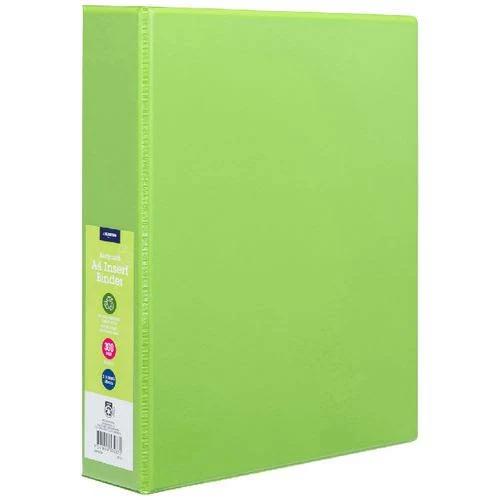 J.Burrows Recycled Insert Binder A4 3 D-Ring 38mm Green