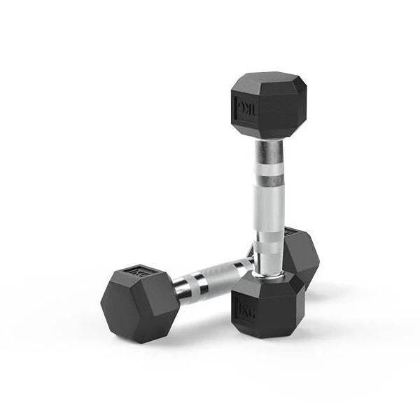 1kg Reeplex Rubber Hex Dumbbell Pair