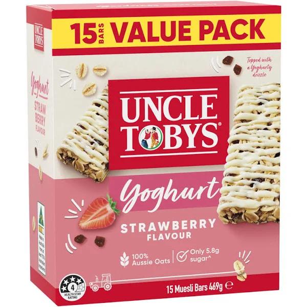 Uncle Tobys Strawberry Yoghurt Muesli Cereal 15 Bars (75 Count, Pack of 5)