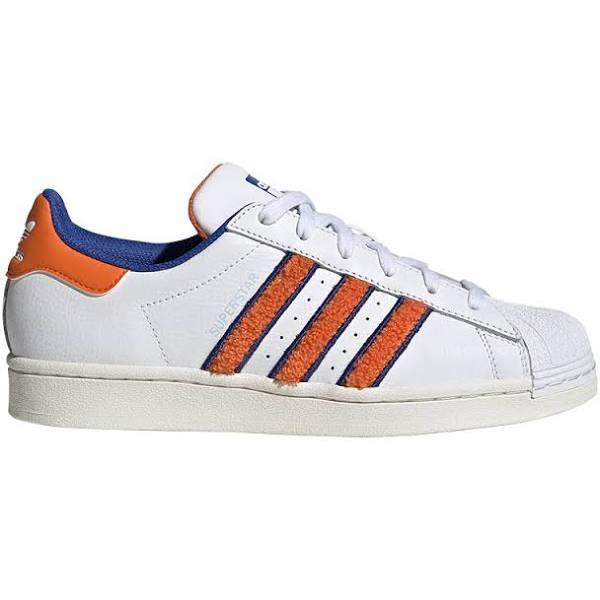 adidas-Superstar Shoes-Women-Cloud White / Orange / Royal Blue-5