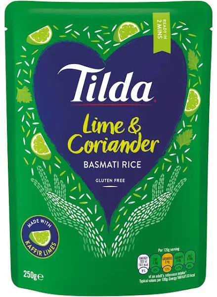 Tilda Lime and Coriander Steamed Basmati Rice 250g