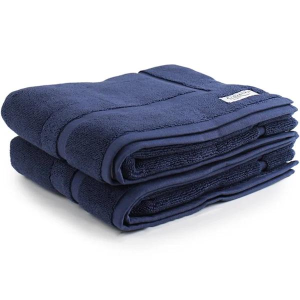 2pc Onkaparinga 60x90cm Cotton Flinders Premium Bath Mats Set 800GSM Denim