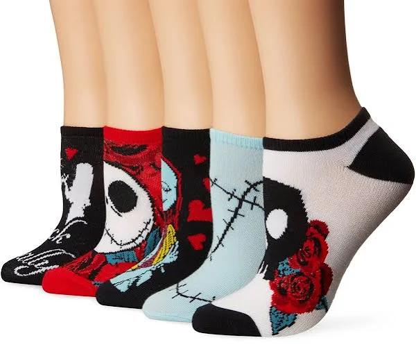 Disney Women's Nightmare Before Christmas 5 Pack No Show Socks