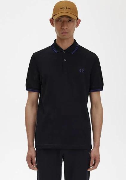 Fred Perry Twin Tipped Polo Shirt - Black / FrenchNavy - M - Men