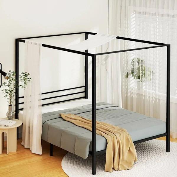 Artiss Bed Frame Metal Four-poster Platform Base POCHY - Earn Everyday Rewards, AfterPay Available