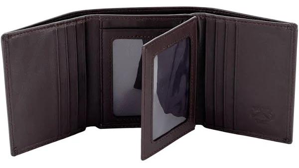 Stealth Mode Leather Trifold RFID Wallet For Men With Flip Out ID Holder