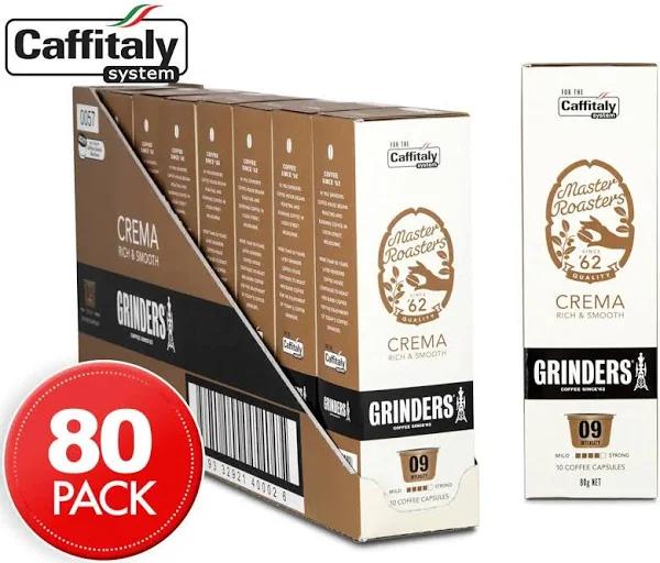 8 x Grinders Crema Caffitaly Coffee Capsules 10pk