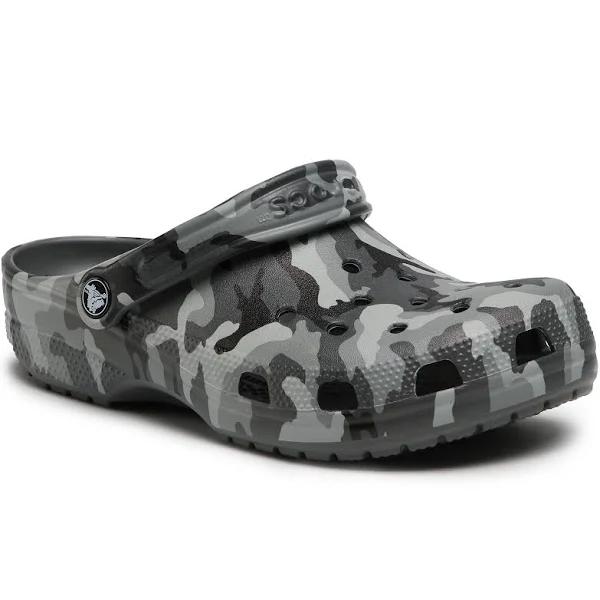 Crocs Mens Classic Camo Clog - Grey/Multi - Size: UK 6