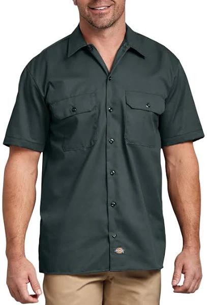 Dickies 1574 Short Sleeve Work Shirt - Hunter Green, XXL