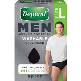 Depend Men's Washable Underwear Size Large Each