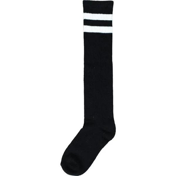 Striped Knee Socks - Black