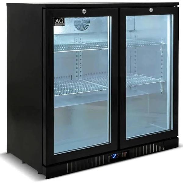 Twin Door Bar Fridge - Black Body & Doors 2BBR-H