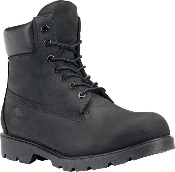 Timberland Men's 6 Inch Basic Contrast Collar Boots Black Nubuck