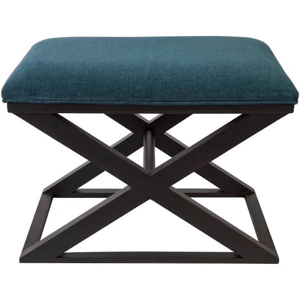 Spencer Black Timber Stool - Teal Chenille