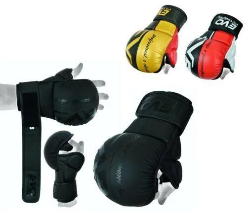 Evo Fitness Matte Black Boxing Gloves And Pads Set Punching Focus Mitts Hook And Jab Hand Target Strike Shield Training Sparring MMA Martial Arts