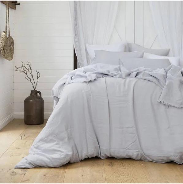 Bambury Queen Linen Quilt Cover Set | Silver