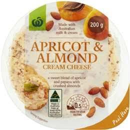 Woolworths Apricot & almond Cream Cheese 200g