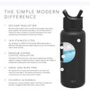 Simple Modern 14 oz Summit Water Bottle With Straw Lid - Hydro Vacuum Insulated Tumbler Flask Double Wall Liter - 18/8 Stainless Steel - Midnight