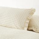 Kmart Gingham Ruffle Cotton Quilt Cover Set - Super King Bed, Sand