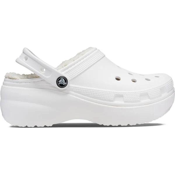 Crocs Women's Classic Platform Lined Clog; White, W6