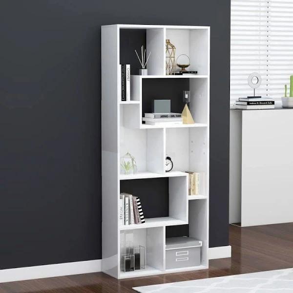 Book Cabinet White Engineered Wood