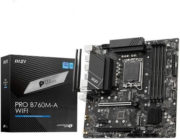 MSI Pro B760M-A Wifi LGA1700 mATX Desktop Motherboard