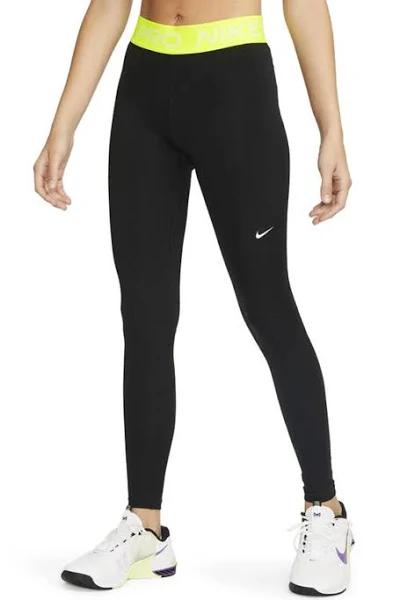 Nike Women's Pro Mid-Rise Mesh-Paneled Leggings Black