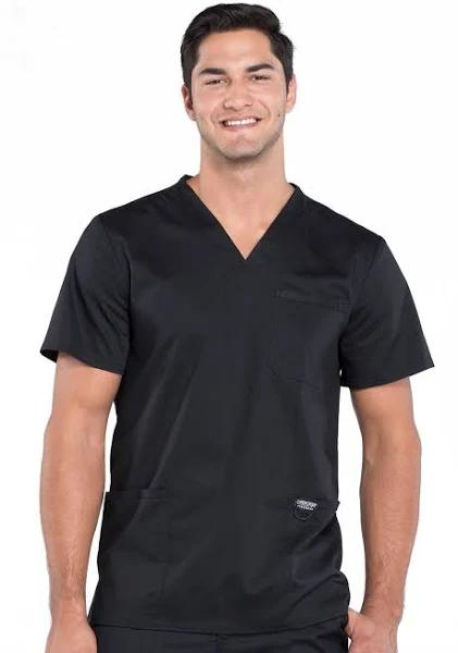 Cherokee Workwear Revolution Men's V-Neck Scrub Top - XS - Black