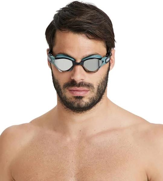 Arena Cobra Tri Swipe Mirrored Goggles - Silver / Army