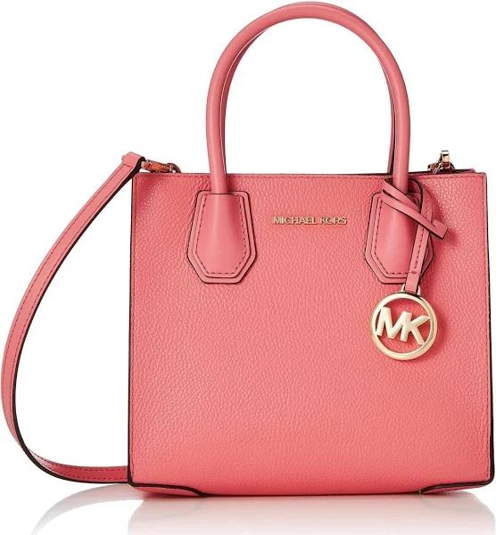 Michael Kors Mercer Medium Sherbet Pebble Leather Messenger Crossbody Bag Purse