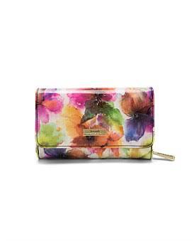 David Jones Serenade Amelia Medium Patent Leather Wallet with RFID in Floral